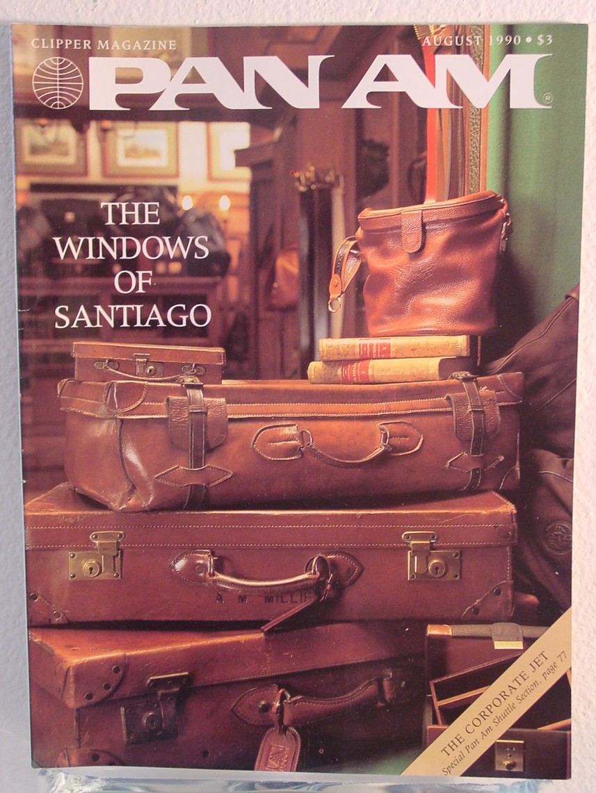 1990 August, Clipper in-flight Magazine with a cover story on Santiago, Chile.